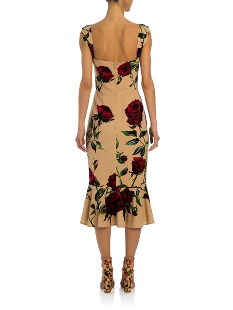 dolce and gabbana rose dress replica|Dolce & Gabbana rose print dress.